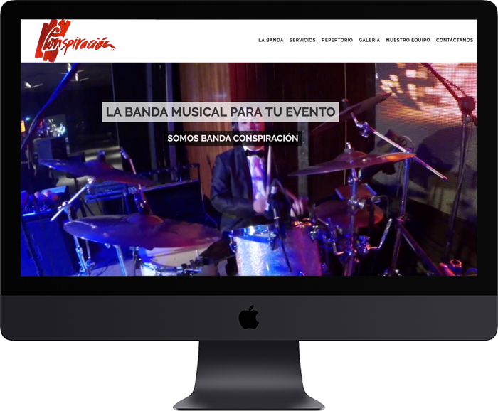 Mac con website de Banda Conspiración