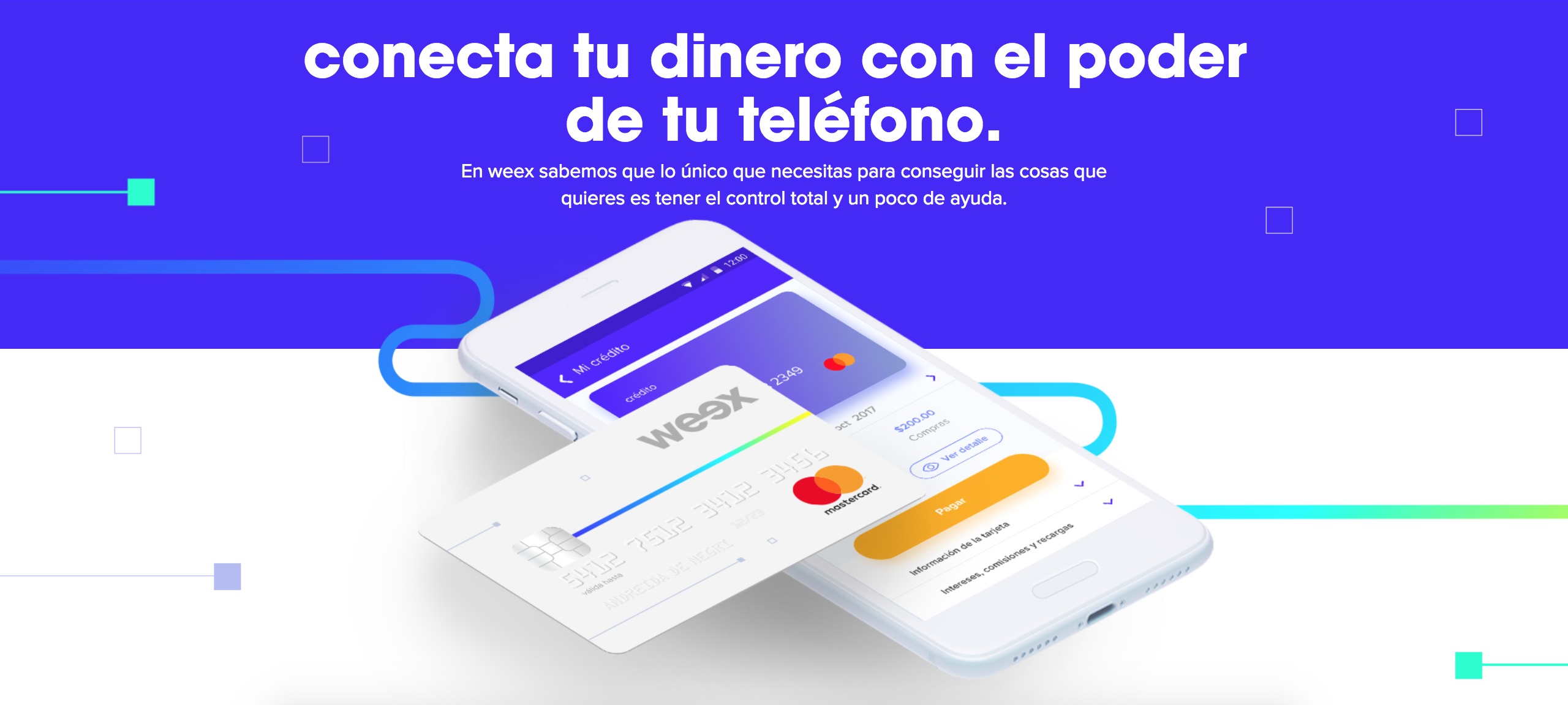 Weex wallet con código QR