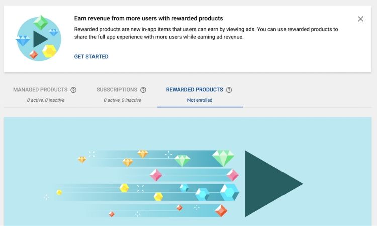 Rewarded products de Google desarrolladores