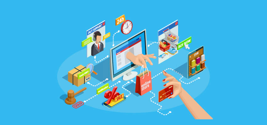 Ilustración E-Commerce con iconos