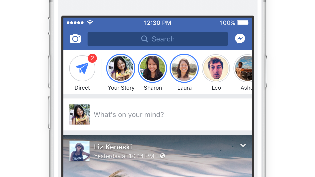 Nueva interfaz de Facebook Stories