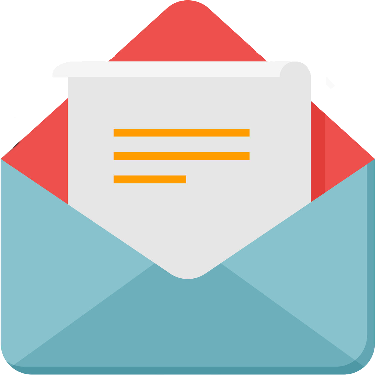 Ilustración de email creativo en png