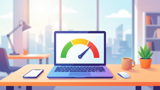Dashboard de Core Web Vitals y velocidad web con métricas LCP, INP y CLS en pantalla