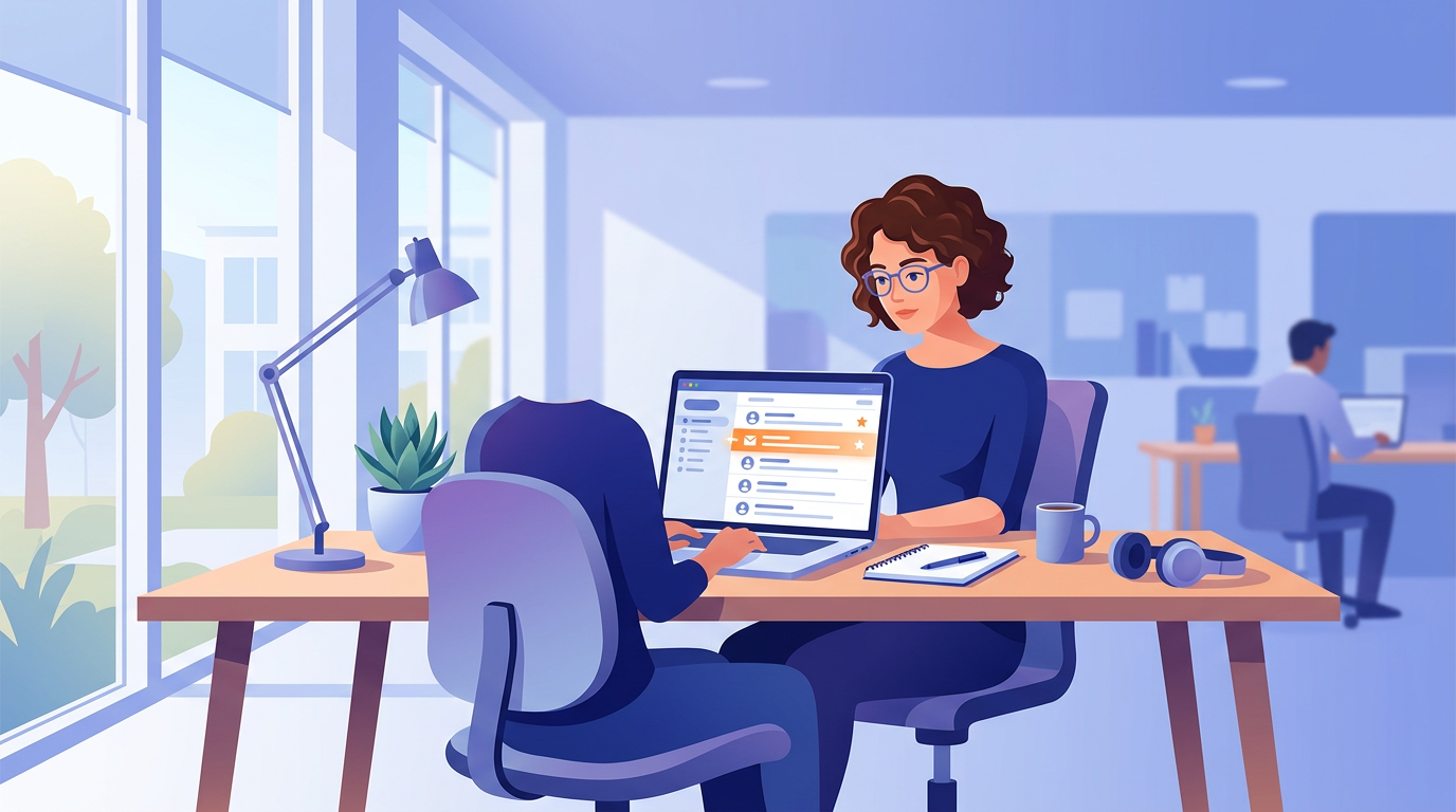 Estrategia de email marketing efectivo: persona revisando correos en laptop