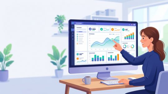 Dashboard de métricas marketing digital con gráficas de conversión y ROI en pantalla