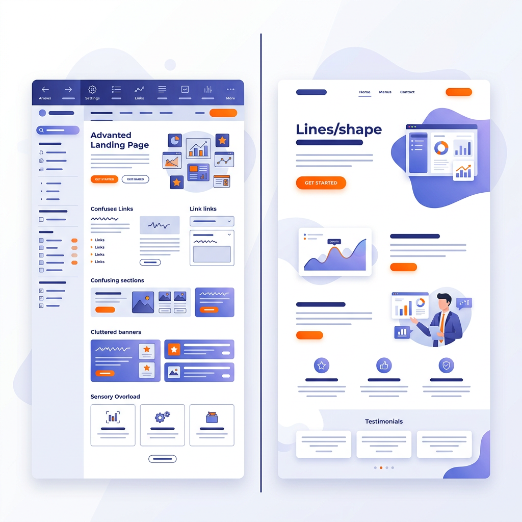 comparativa de landing pages que convierten vs las que no convierten