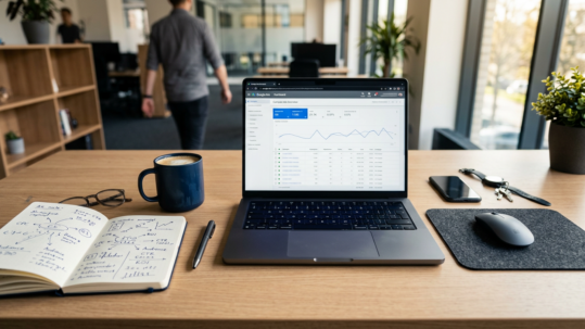 Pantalla de Google Ads con campaña Performance Max guía configuración 2026 en escritorio de agencia digital