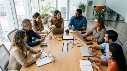 equipo de empleados creando contenido para redes sociales, estrategia employee generated content México