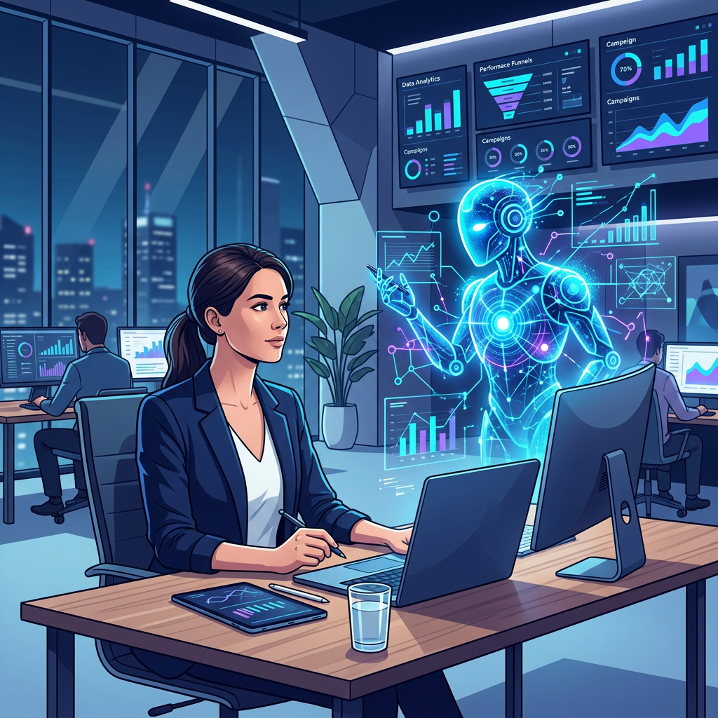 estrategia de publicidad digital con IA agéntica y equipo humano