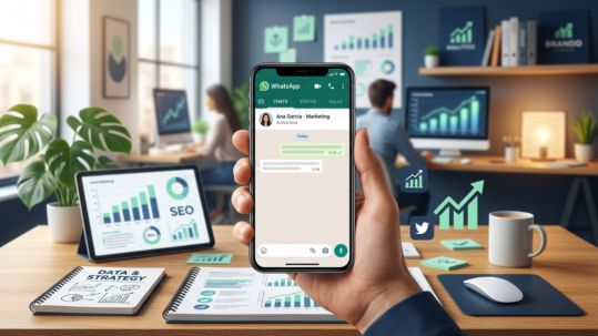 WhatsApp Business estrategia de conversión para negocios mexicanos, celular con chat activo