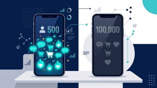 Comparación visual de microinfluencers México negocios versus macroinfluencers con bajo engagement en redes sociales