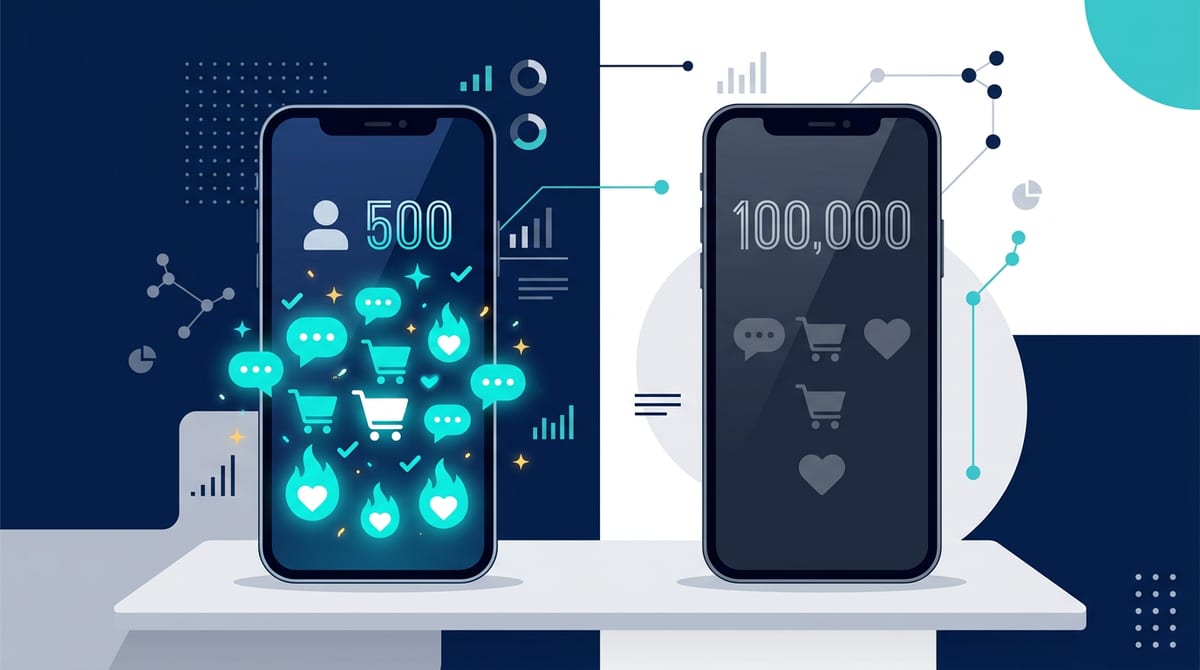 Comparación visual de microinfluencers México negocios versus macroinfluencers con bajo engagement en redes sociales